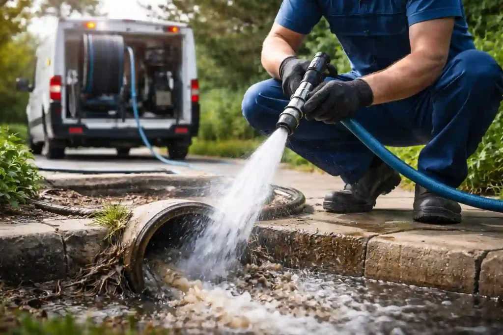 Гидродинамическая прочистка канализации в Калуге — промывка труб водой под давлением