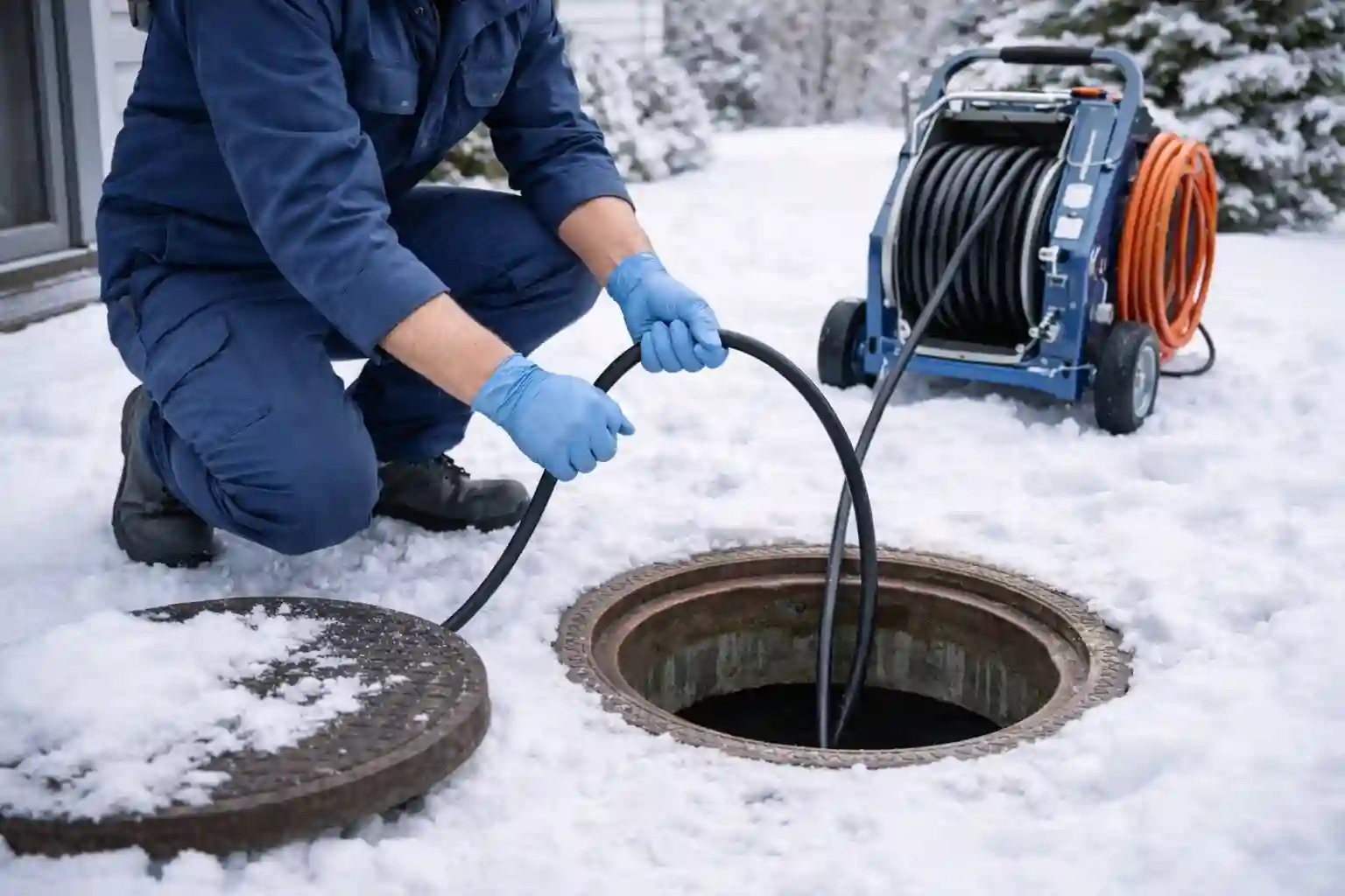 Замёрзшая канализация: зимняя прочистка линии и восстановление слива