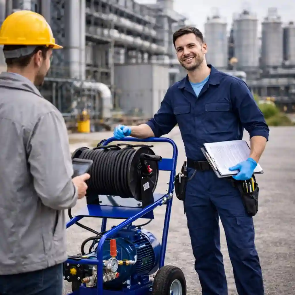 Разовый выезд на предприятие в Калуге — мастер по прочистке канализации с гидродинамической машиной, согласование работ на территории завода