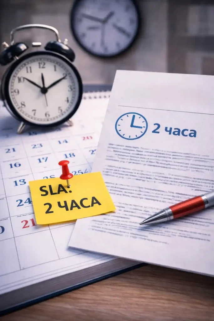 График и SLA по обслуживанию канализации в Калуге — календарь, отметка сроков и документ SLA с временем реакции