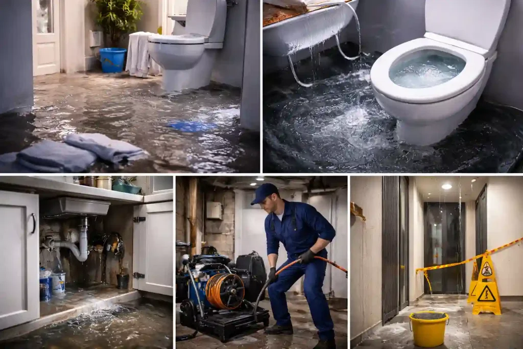 Когда нужен срочный выезд в Калуге — аварийные ситуации: подтопление, перелив унитаза, протечка и работы в подвале