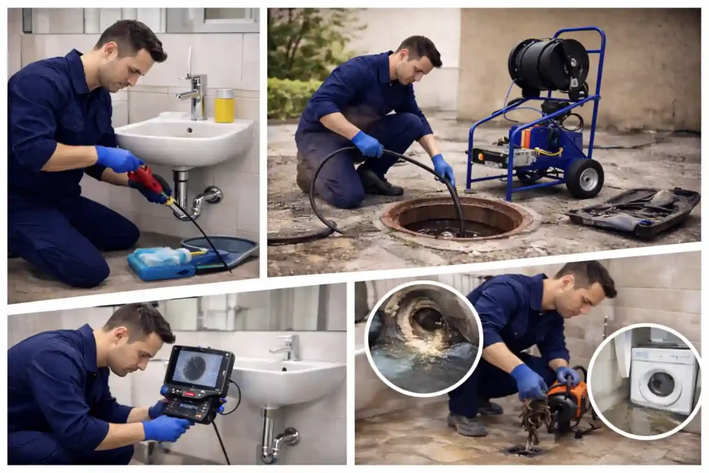 Методы экстренного устранения засоров в Калуге — трос/машина, гидродинамическая промывка и проверка результата при аварийной прочистке