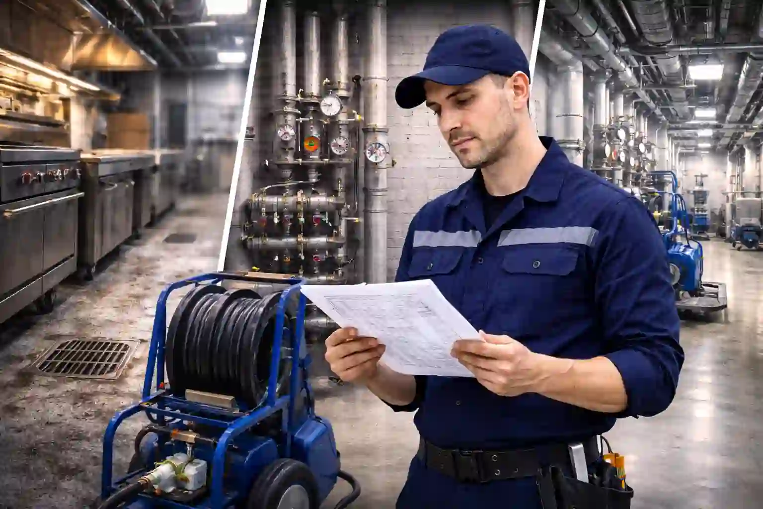 Обслуживание канализации по договору в Калуге — объекты: общепит, МКД и производство, мастер с документацией и оборудованием