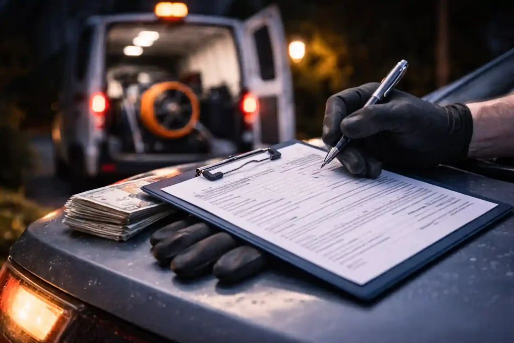 Сколько стоит аварийная прочистка 24/7 в Калуге — смета на клипборде и расчёт стоимости на выезде у сервисного фургона